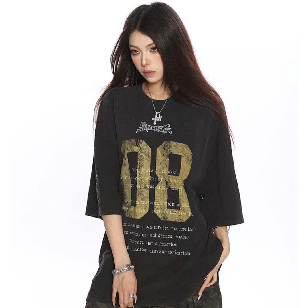 Women's American Retro Printed Short Sleeve
