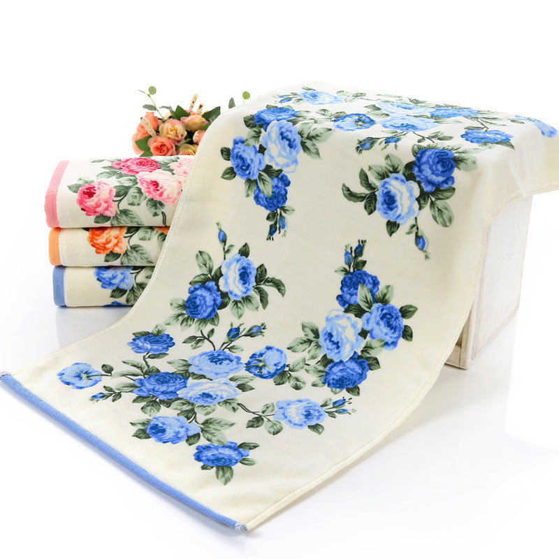 Cotton Towel Bath Towel Printed with Cut Down Peony