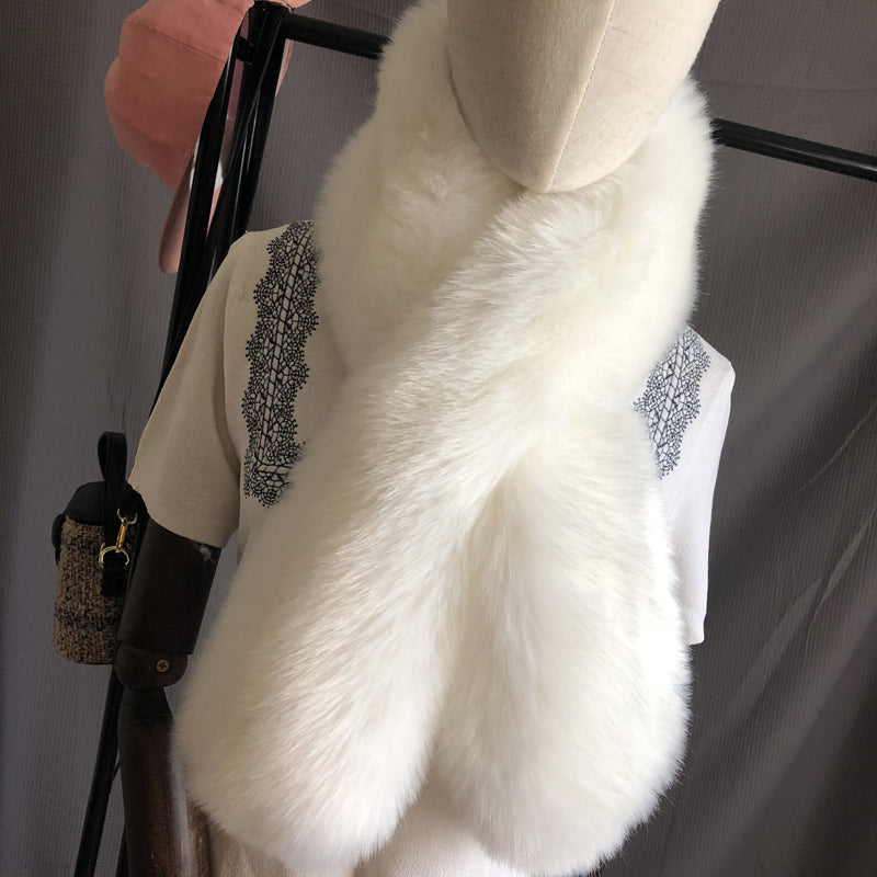 Warm And Thick Imitating Fox Fur Straw And Fur Scarf