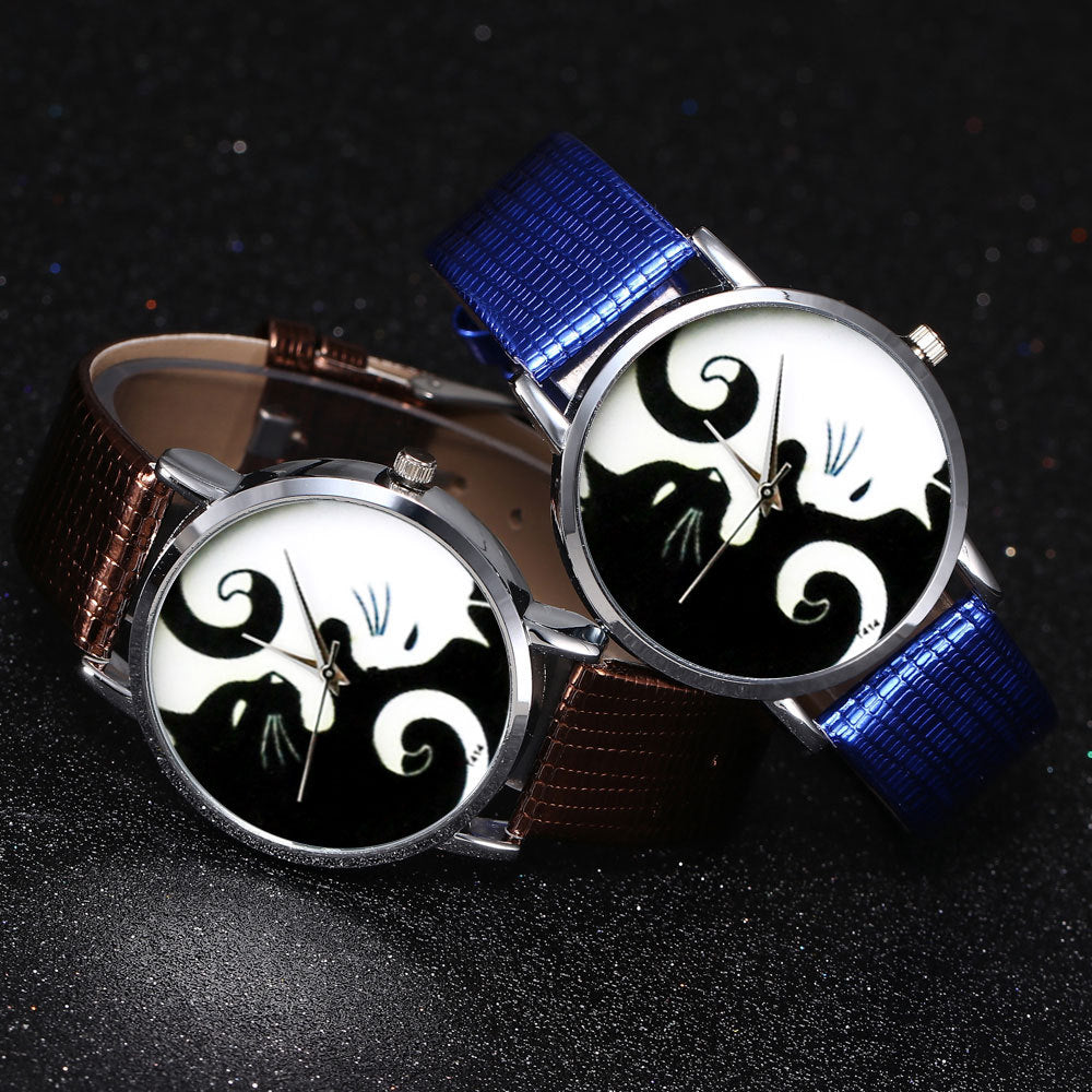 Quartz watch men's leather