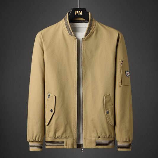 Men's Baseball Collar Casual Jacket Spring And Autumn Coat Men