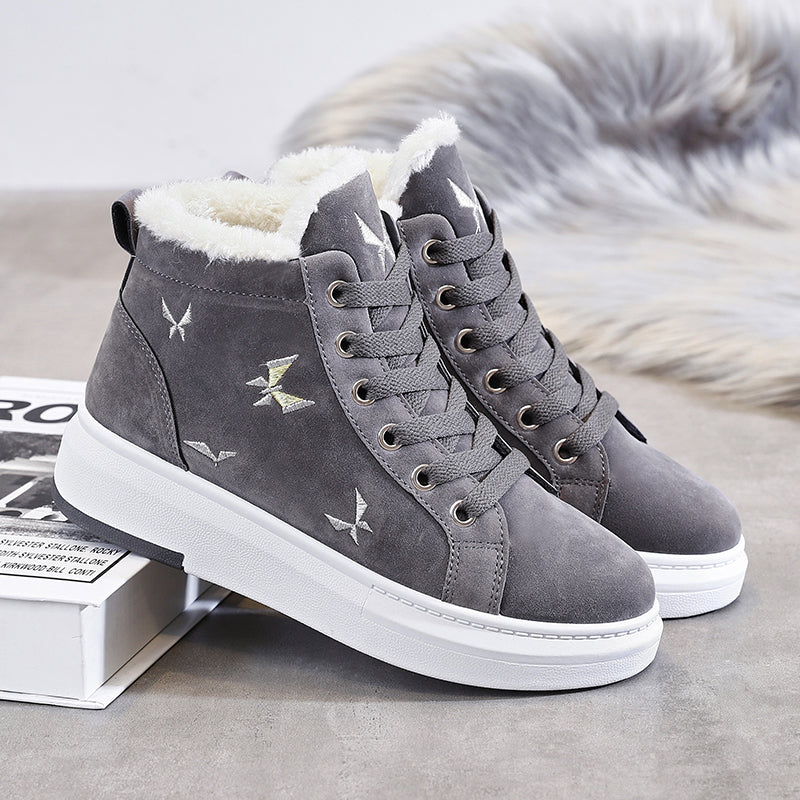 Velvet sneakers velvet panel shoes