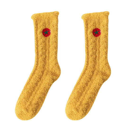 Women's Long Tube Thickened Sleep Coral Socks