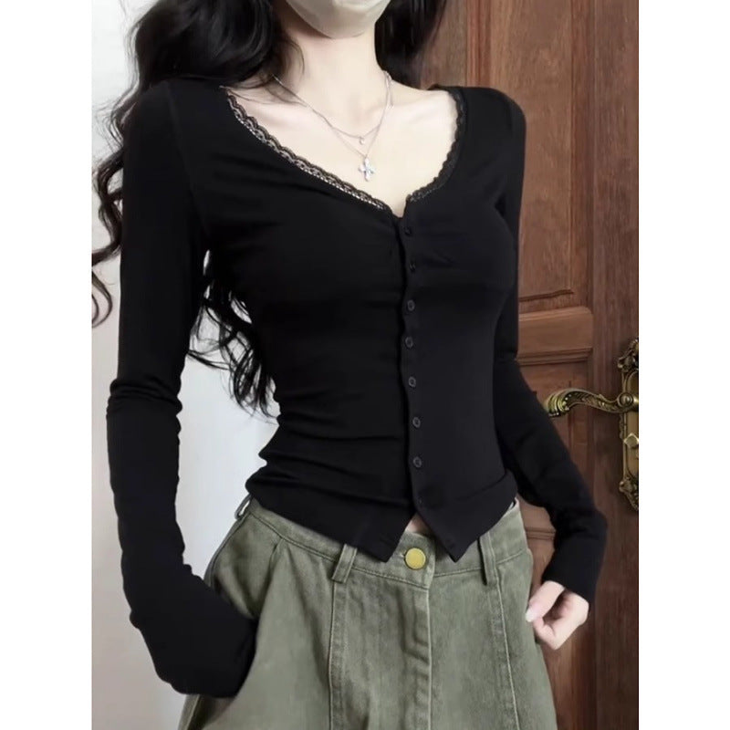 Pure Desire Style Sexy Collar Short Sleeve Shirt