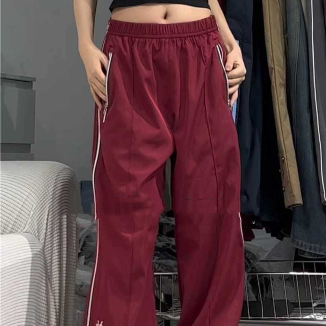 Side Zipper Sports Pants Women's Loose Casual Pants