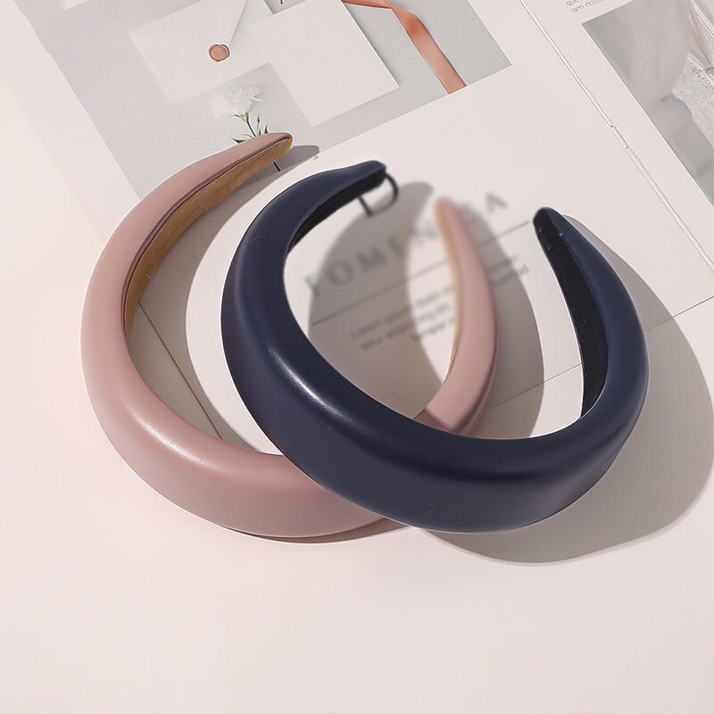 European And American Pu Leather Thickened Sponge Headband