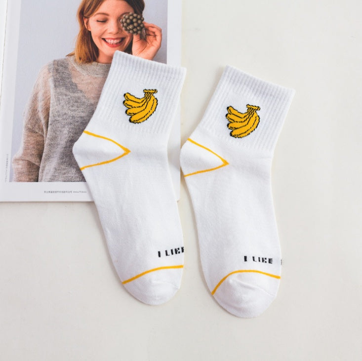 Fruit cartoon tube socks
