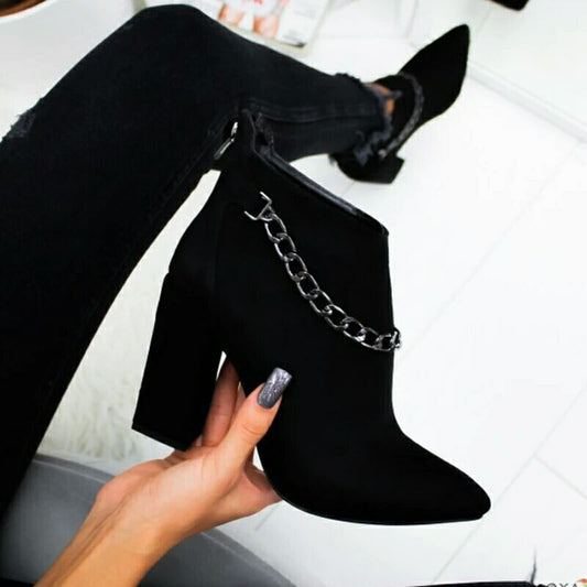 Pointed high heel short boots women autumn and winter