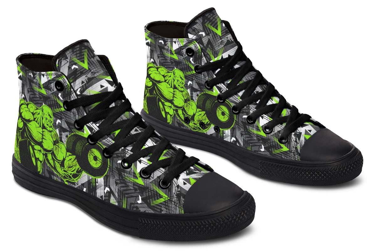 Men's And Women's Fashion Color Printing High-top Canvas Shoes