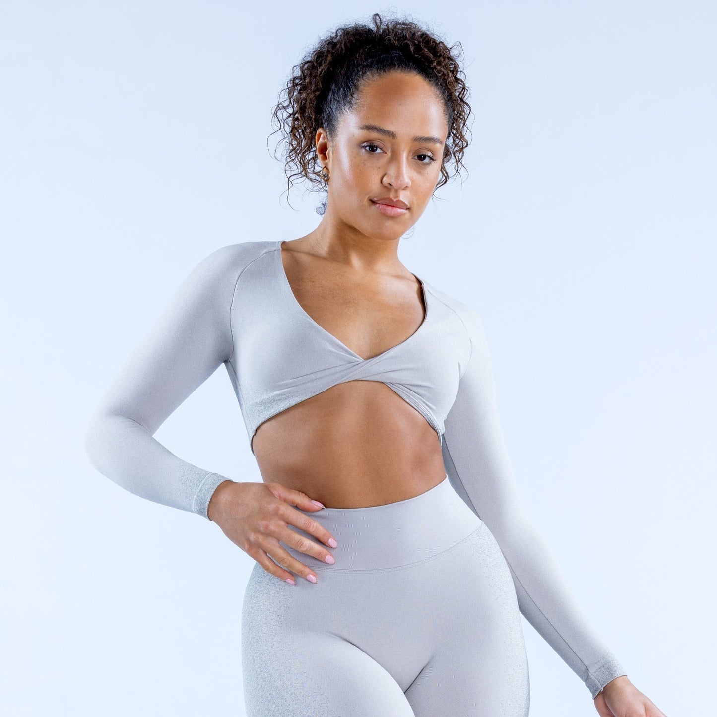 Short Top Sports Fitness T-shirt Half Sleeve Conspicuous Long Sleeve Yoga Wear