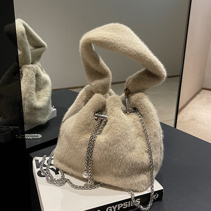 Plush Bucket Bag New Everything Chain Single Shoulder Crossbody Bag