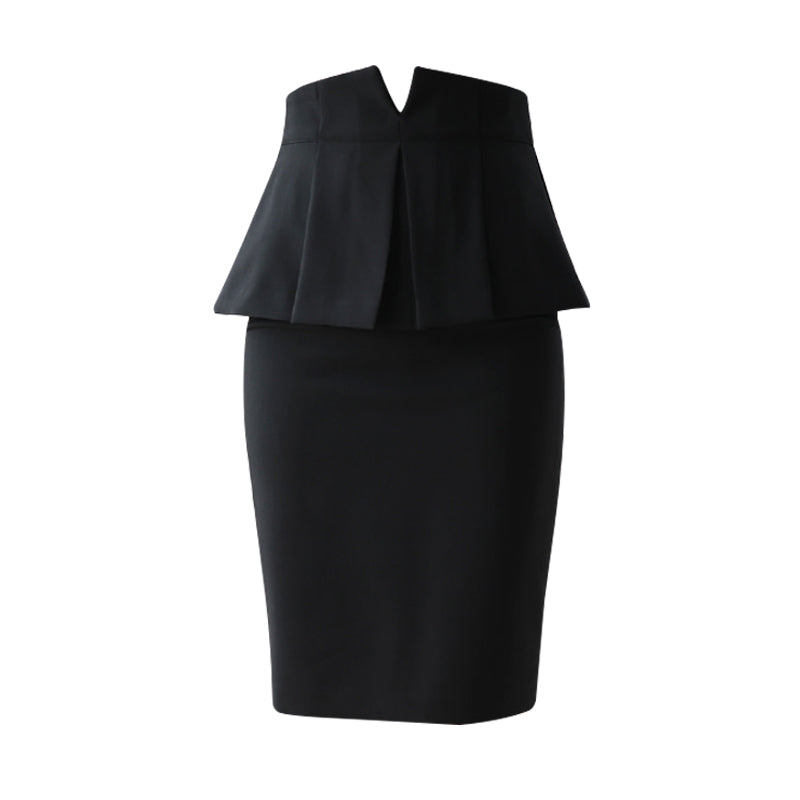 Ruffled fashion high waist bag hip skirt