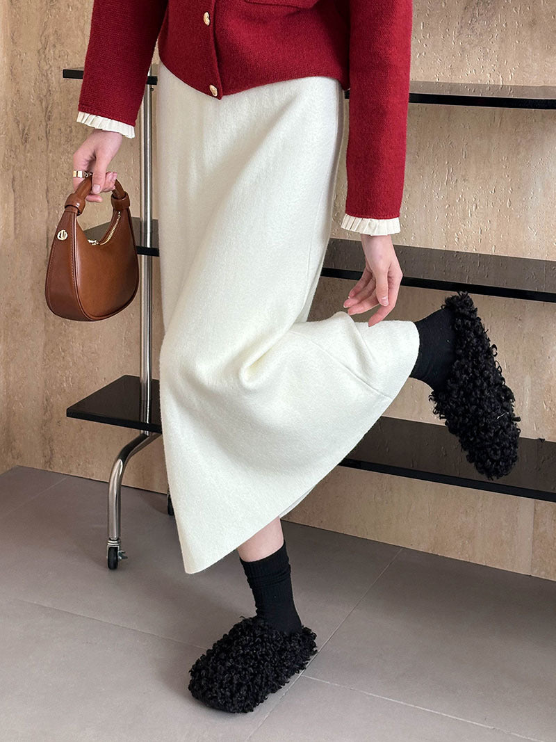 Winter Korean Style A- Line Skirt Slim Fit Slimming And Fashionable