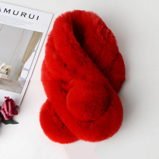 Thick Plush Warmth Imitation Rabbit Fur Scarf Collar