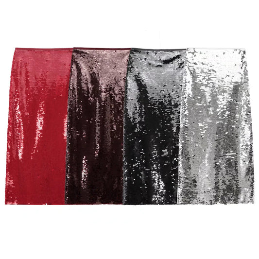 Women's Solid Color Party Shiny High Waist Sequined Skirt