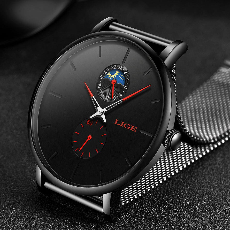 New mesh belt luminous men's watch