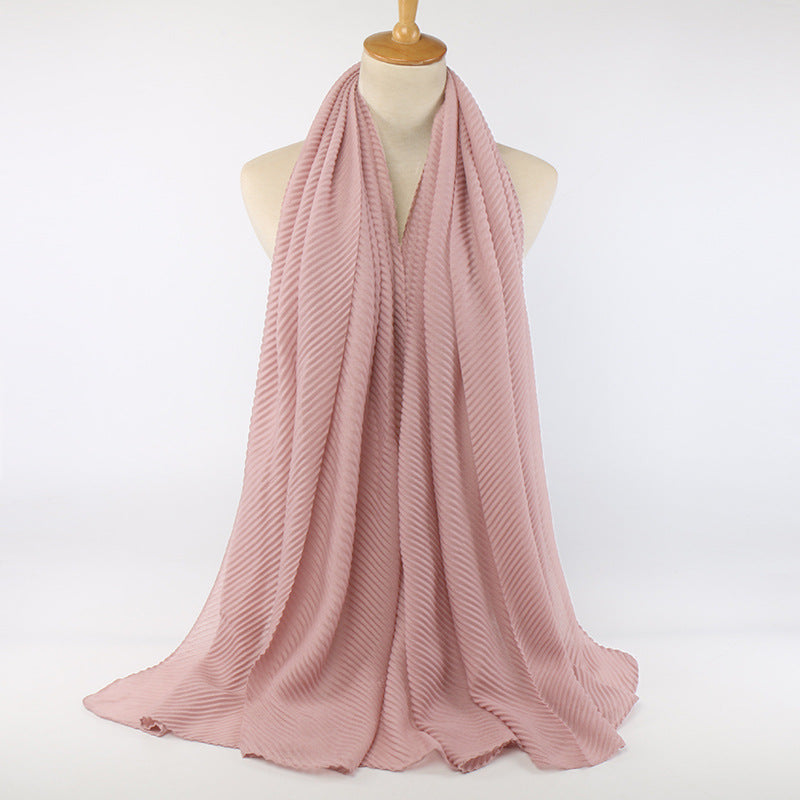 Pleated cotton women's scarf