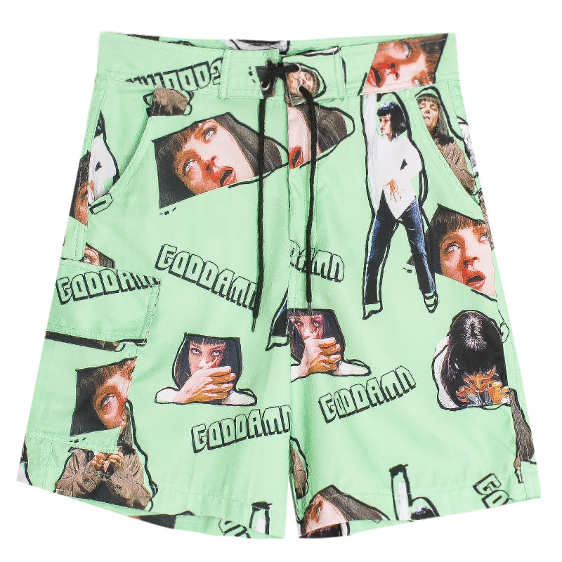 Europa og USA gade sommerferie vind løs BF parmodeller strand hiphop graffiti bindetov afslappede shorts