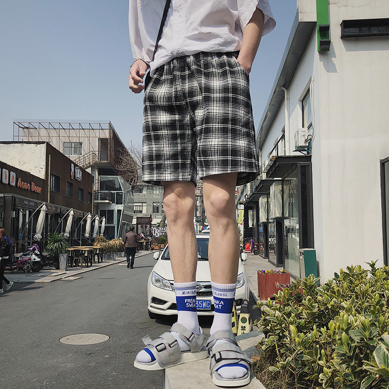 Summer New Loose Wild Retro Plaid Shorts