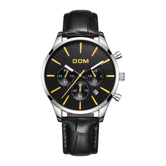 Men's watch with three eyes belt