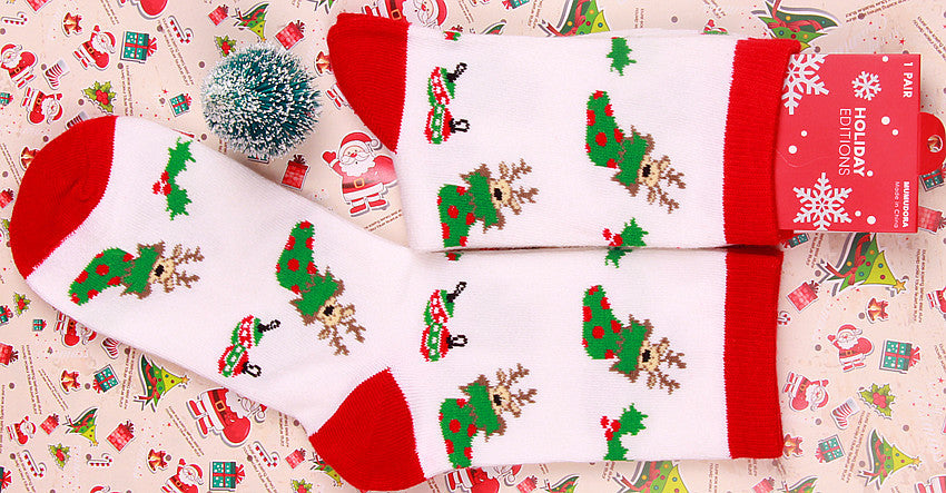 Old man elk snowman cotton women's socks
