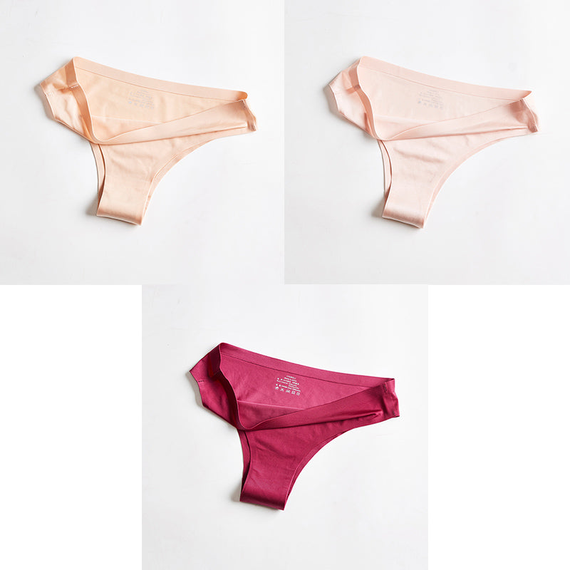 Ice Silk Seamless Low-rise Sexy Girl In Briefs