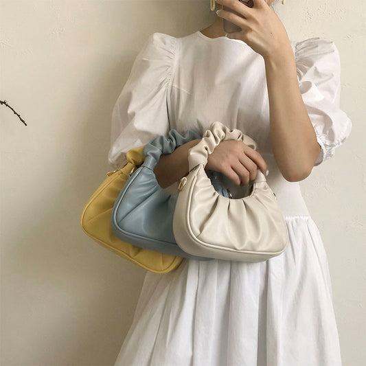 Pleated bag small hand underarm bag