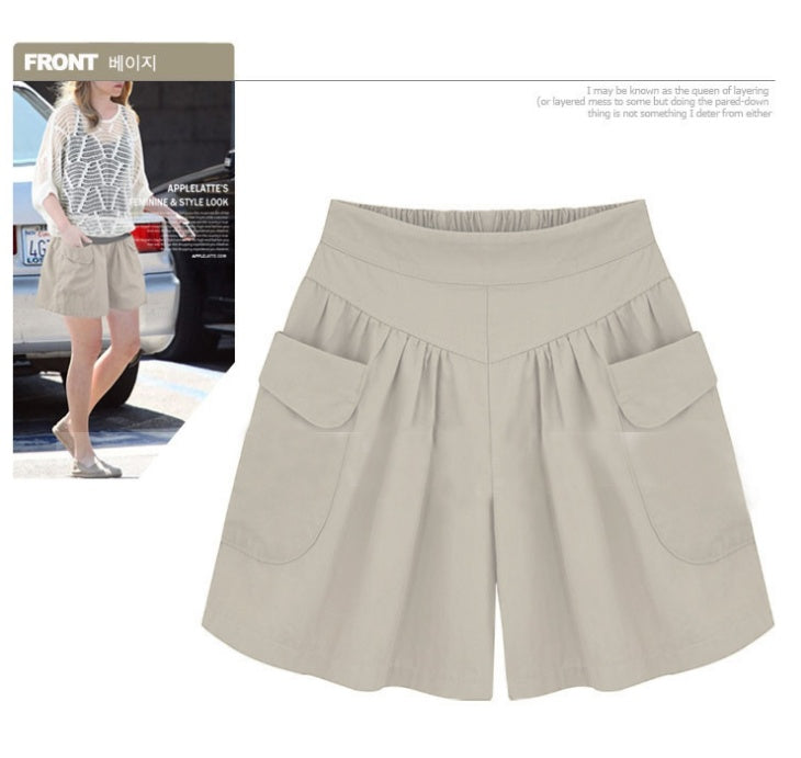 Plus gødnings XL kvinders fedt mm løse shorts sommer afslappet elastisk talje brede ben var tynde hotpants