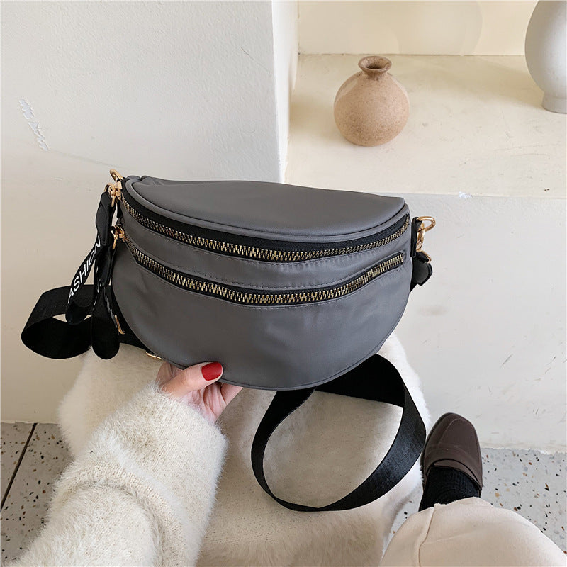 Women's Nylon Bag Wide Shoulder Strap Diagonal