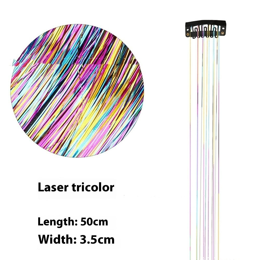 European And American Gold And Silver Wire Clip Wig Female Laser Wire