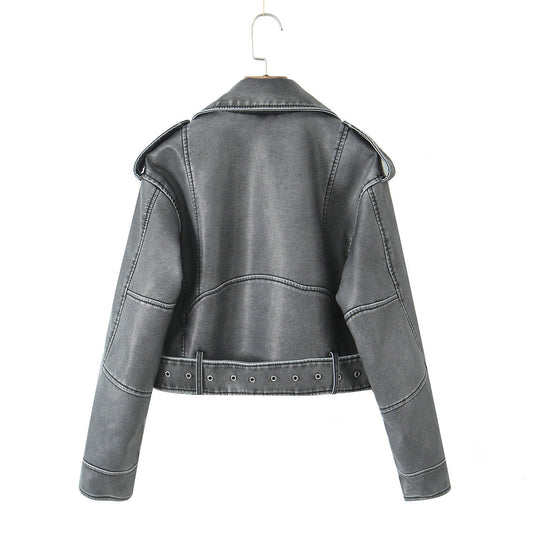 Retro Spring And Autumn Fashion New Versatile Leather Jacket