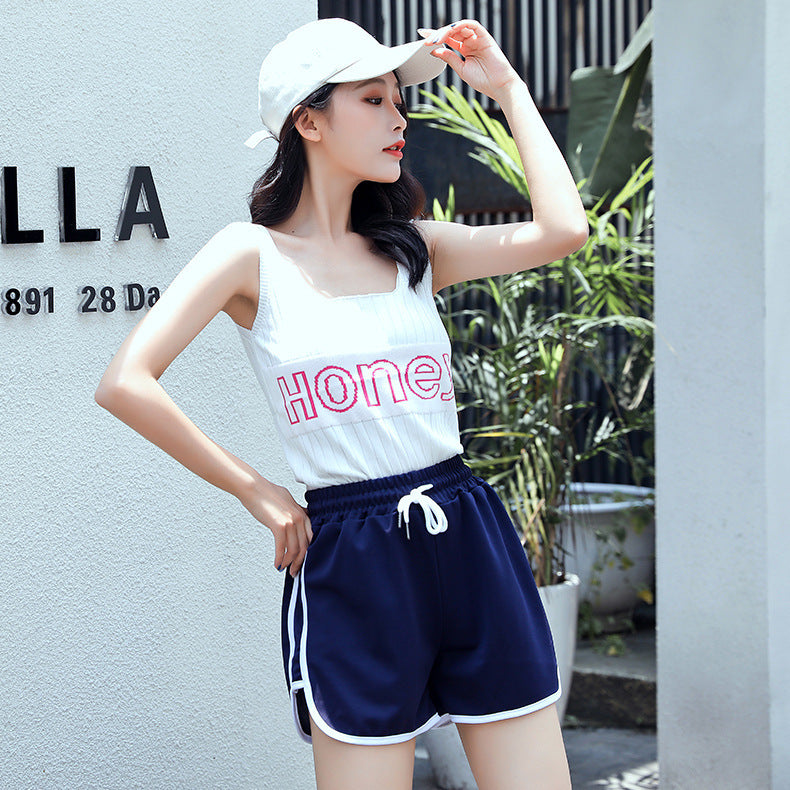 Summer all-match running loose three-point pants
