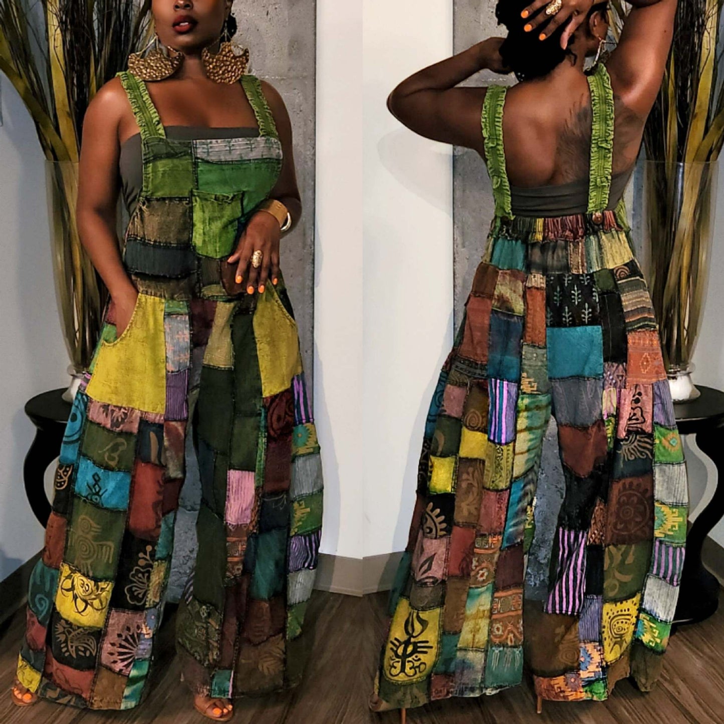 European And American Printed Bohemian Style Suspenders
