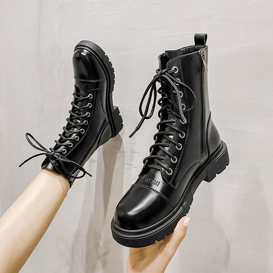 British style thick-soled spring and autumn single boots