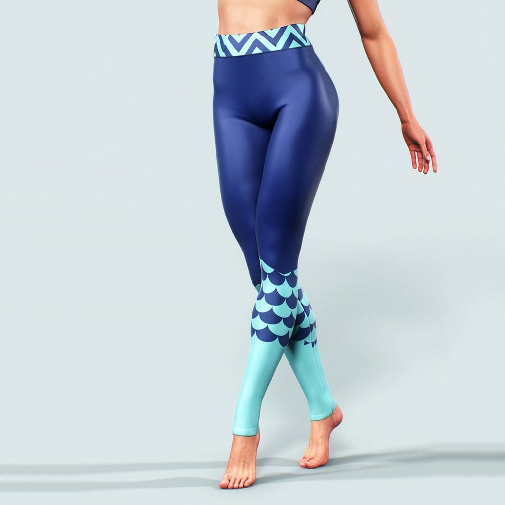 Digital printed sports cropped pants