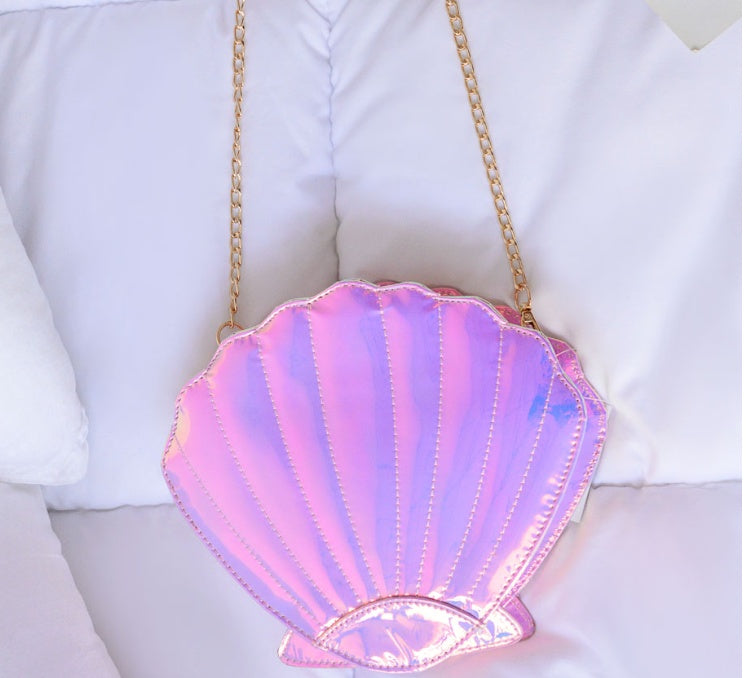 Summer Japanese Harajuku Scallop Crossbody Shoulder Bag Laser Powder Purple Gradient