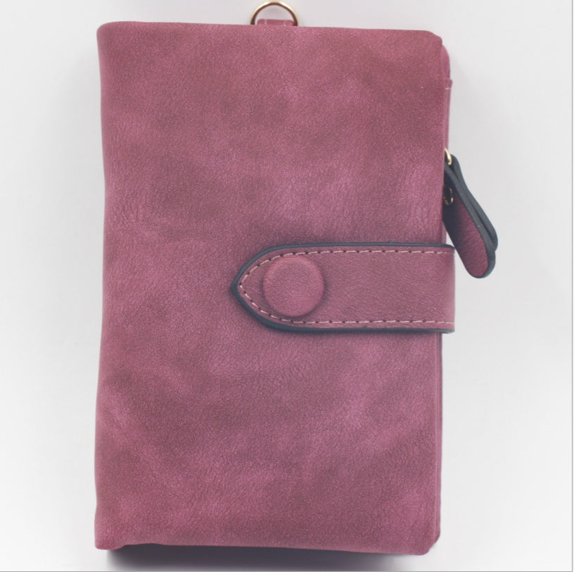 Factory Direct Frosted Purse Female Short Section Korean Student Cute  More Card Lady Wallet Female