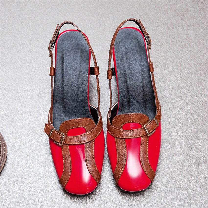Retro trendy apricot women's shoes