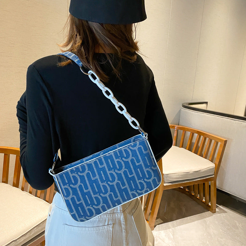 Denim underarm bag