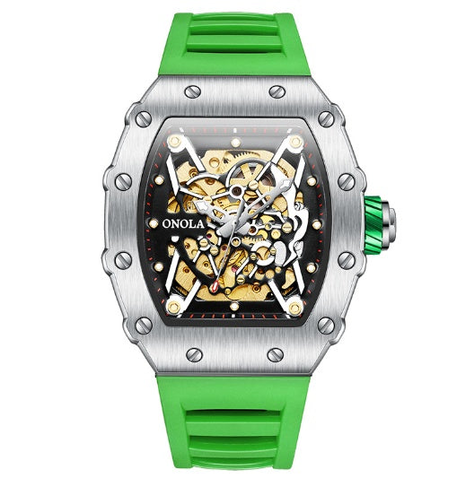 Automatisk mekanisk ur herre silikonerem mode sport vandtæt