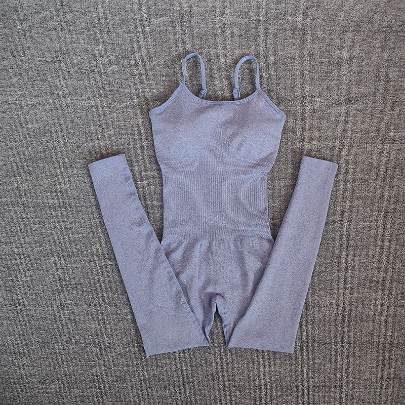 Sommer Ny Store Størrelser Bikini Sports Sling Vest Nude Feel Voldsom Sved Kropsformende S Yogashorts Jumpsuit