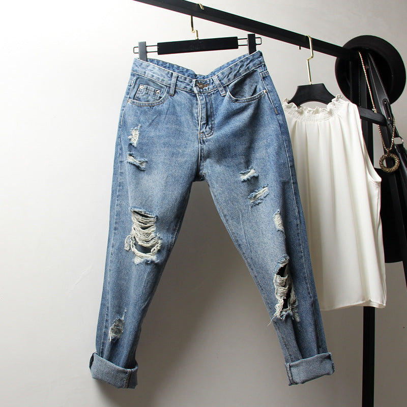Loose slim cropped pants