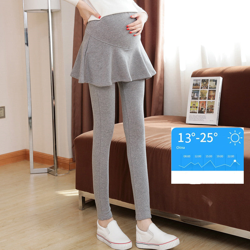 Fake two-piece pleated skirt pants