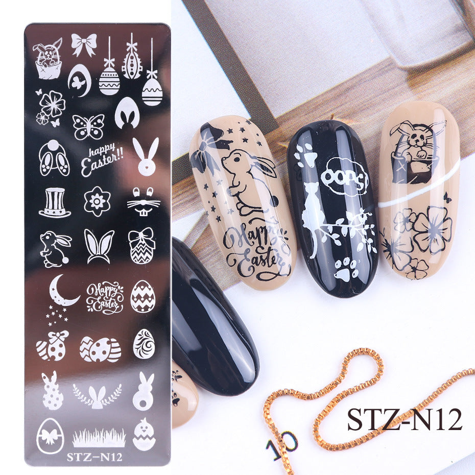 Nail print small long steel plate
