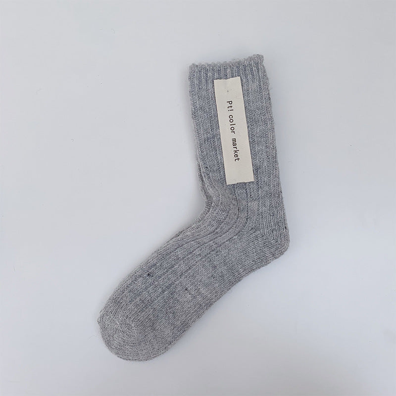 Retro Wool Spinning Series Double Needle Women's Socks