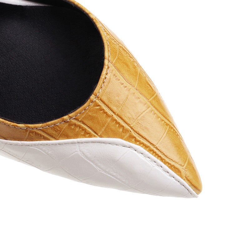 Pointed toe color matching sexy women's shoes