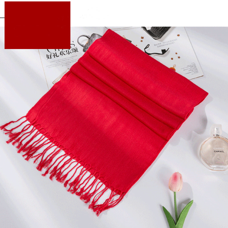 Embroidered Chinese Red Scarf Opening Ceremony Gift