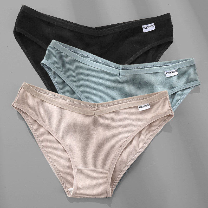 Cotton Panties Female Underwear Sexy Women Briefs  3PCS M-4XL