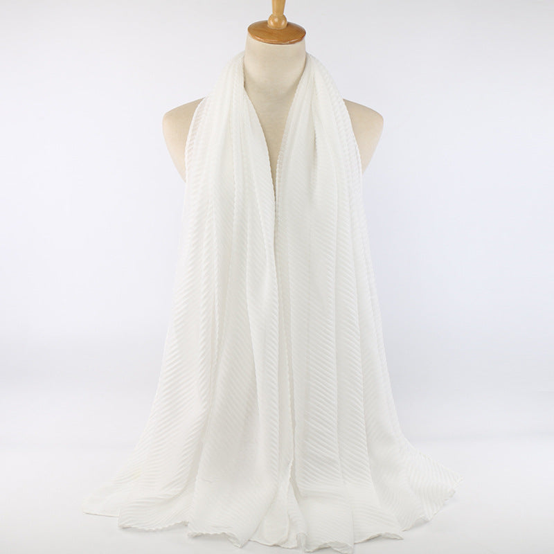 Pleated cotton women's scarf
