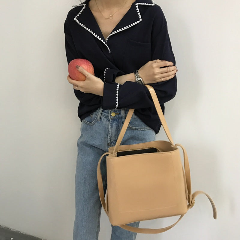 PU Leather Large Capacity Single Shoulder Slant Span Square Bag